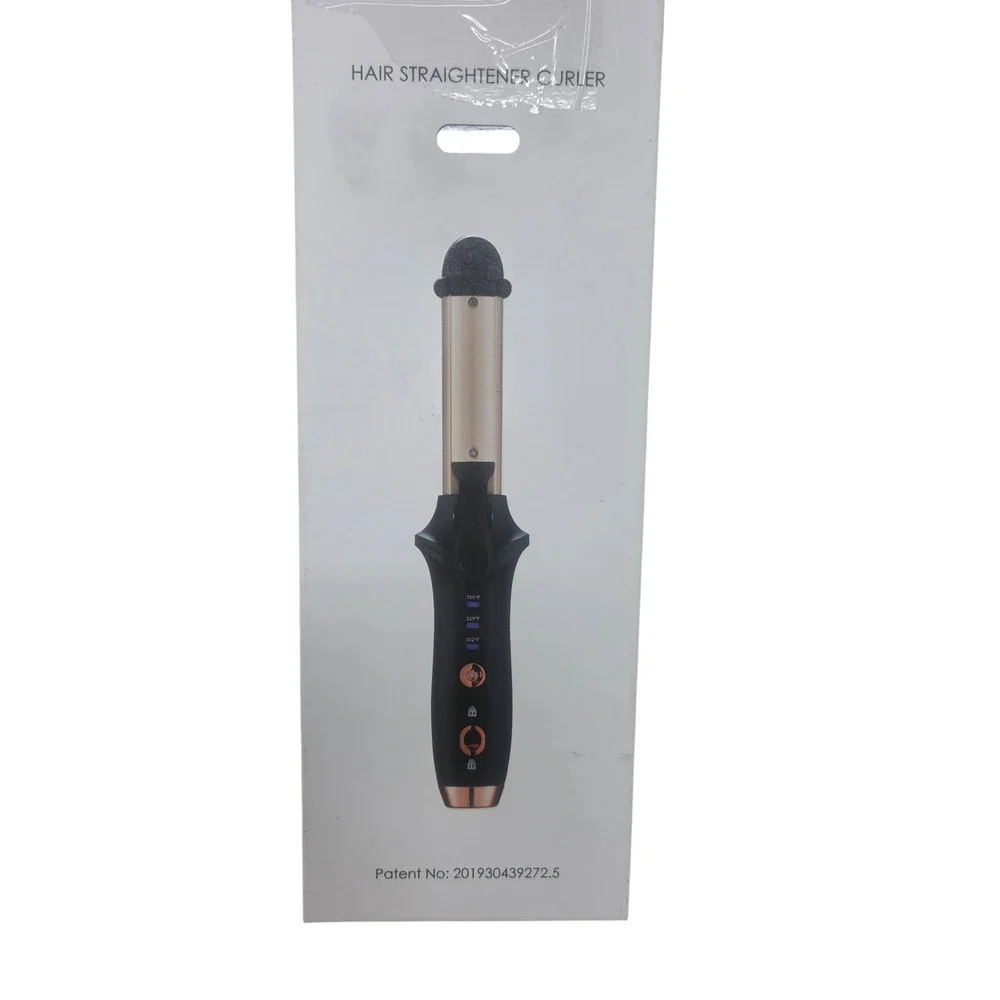 Hair Straightener Curler Women OS Black Rose Gold 2-in-1 Travel 114 NWOT